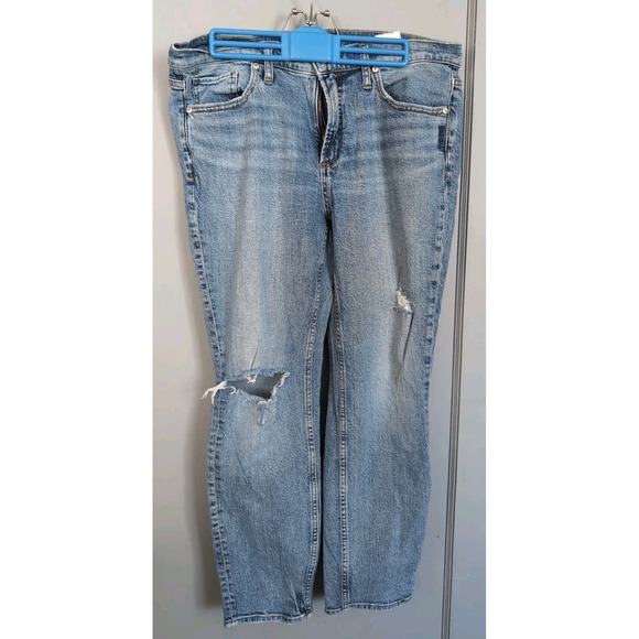 Silver Jeans CA00508 Western Glove Works Distressed Mid Rise Tapered WOMENS W30 - Picture 1 of 5